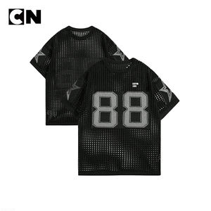 BSCI Certification <b>Sweater</b> Manufacturer Custom logo Men Short Sleeve <b>Vintage</b> Lightweight Baggy Crochet Football Jersey <b>Sweater</b> - Product Image 2