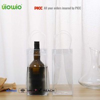 Sac isotherme portable transparent en PVC avec poignée, personnalisable avec logo, pour bouteilles de vin, bière et champagne