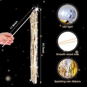 Nuevas varitas de boda iluminadas con oropel LED, accesorios de felicitación para bodas, fiestas de cumpleaños, Navidad y <span class=keywords><strong>A</strong></span>ño Nuevo - Product Image 3