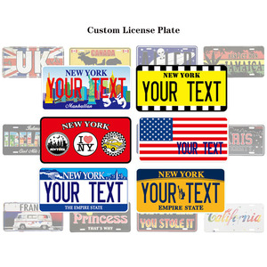 Design personnalisé Espagne Vélo Plaque d'immatriculation de voiture USA Souvenir européen Plaque d'immatriculation en métal Plaque d'immatriculation de voiture Vente en gros - Product Image 6
