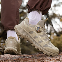 Chaussures de randonnée pour hommes à boucle rotative, lacées, antidérapantes, respirantes, absorbant les chocs, résistantes à l'eau, amorties et résistantes à l'usure pour l'extérieur
