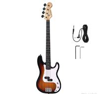 Guitare Basse Électrique 4 Cordes Transfrontalière pour Débutants, Corps en Peuplier, Manche en Acajou, Idéale pour l'Entraînement Professionnel et les Débutants