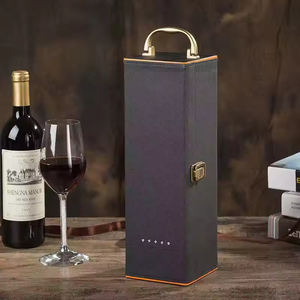 Boîte <span class=keywords><strong>cadeau</strong></span> en cuir PU pour vin rouge, <span class=keywords><strong>coffret</strong></span> <span class=keywords><strong>cadeau</strong></span> en cuir pour une bouteille de vin rouge, boîte en papier pour emballage de bouteille, boîte <span class=keywords><strong>cadeau</strong></span> élégante pour vin rouge - Product Image 2