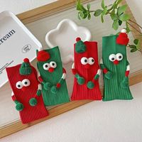 Chaussettes unisexes mi-mollet en polyester/coton à motif de dessin animé mignon et amusant, style décontracté, tendance, pour l'hiver et Noël, vente chaude en usine