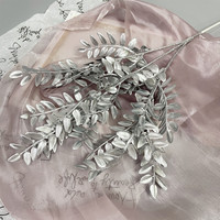 Hochwertige Silber künstliche Pflanzen Ahornblatt Weihnachts dekor Home Wohnzimmer Schreibtisch Romantik Party Hochzeit Urlaub Blume