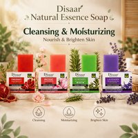 Savon Solide Hydratant et Éclaircissant Disaar aux Extraits Naturels de Grenade, Rose, Romarin et Lavande – Nettoyage en Profondeur Apaisant – Vente en Gros