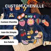 Patchs en tissu chenille thermocollants personnalisés, écologiques, brodés, à motifs lettres et dessins animés, pour la vente en gros, à prix abordable