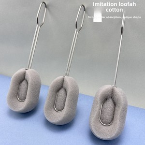 Zenidoo Accessoires de cuisine durables Brosse éponge de nettoyage pour tasses en verre avec manche en acier inoxydable et tête remplaçable pour tasses isothermes - Product Image 5