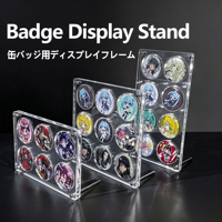 Support de Présentation pour Figurines Anime 75mm avec Autocollant Badge Anime Étoile, Boîte de Rangement en Acrylique à Grille, Étagère de Rangement