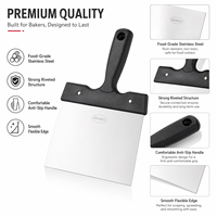 Spatule à pizza en acier inoxydable AKOKO, spatule de gril robuste avec poignée antidérapante pour la cuisson, le barbecue et la cuisine