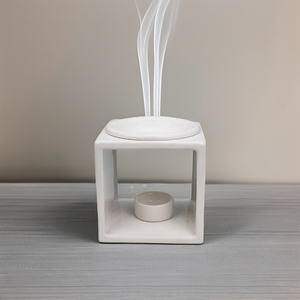 Customizable Logo Ceramic Essential <strong>Oil</strong> Square <strong>Burner</strong> Illumination <strong>Fragrance</strong> Warmer for Warming Scented Wood Candle Wax Melts - Product Image 6