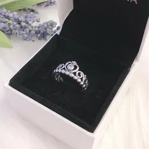 Vrouwen Accessoires Sieraden 925 Sterling Zilver Zirkoon Prinses Tiara Kroon Ring Engagement Ringen Voor Pandoraer