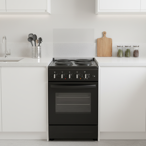 4구 전기 60L 오븐 블랙 업라이트형 이중 가열 튜브 4개 가열판 손잡이 포함 전기 오븐 - Product Image 1