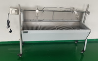Parrilla de asador de carbón de acero inoxidable profesional, Motor eléctrico automático para pollo, cerdo, cordero, barbacoa, asador