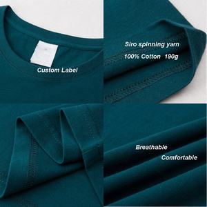 190gsm coton t-shirt hommes en plein air à manches courtes doux chemise en gros 100% coton chemises unies - Product Image 5