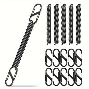 Bracelet porte-clés élastique à double tête, noir, en plastique très extensible, universel, pour clés et outils - Product Image 2