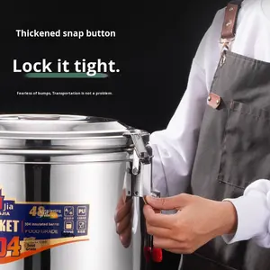 Portavasos de Acero Inoxidable 304 de Doble Capa Aislado, Moderno, para Cantina Comercial Cheng Jia, Portátil, de 1-2L, para Servir Bebidas en Fiestas - Product Image 5