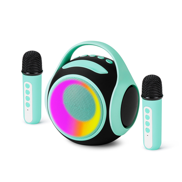 Microphone Speaker Wireless Blue Tooth Portable Speaker Powerful Karaoke Machine with Dual Wireless Microphones Karaoke Speaker