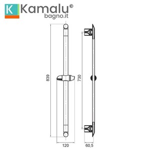 Kamalu D-2072 cromato doccia rotante guida doccia accessorio Base per una migliore esperienza doccia - Product Image 2