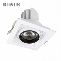 Spot encastré LED COB rotatif de haute qualité 12W anti-éblouissement carré