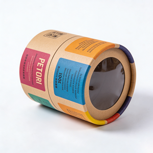 Biodegradable <b>Round</b> Cardboard Cylinder Tube With Clear Window Custom Size Paper Packaging For Gift Retail Display - Product Image 4