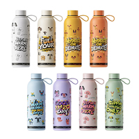 Botella de Agua y Té Reutilizable de Acero Inoxidable Aislada, Libre de BPA, Ecológica, para Bebidas Frías y Calientes, 500 ml, con Recubrimiento de Goma, Regalo Empresarial