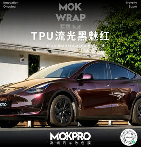 Film de protection de peinture pour voitures en TPU super hydrophobe, couleur PPF, anti-rayures, auto-réparateur, noir fluide et rouge envoûtant - Product Image 2