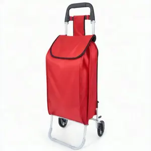 हॉट सेल कस्टम फोल्डेबल शॉपिंग बैग ट्रॉली कार्ट शॉपिंग कार्ट बैग पहियों के साथ