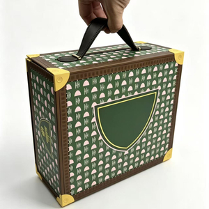 Foldable Gift <b>Box</b> with PU Handle, Full-Color Print Custom Logo, Eco-Friendly Cardboard Packaging for Presents & Storage - Product Image 4