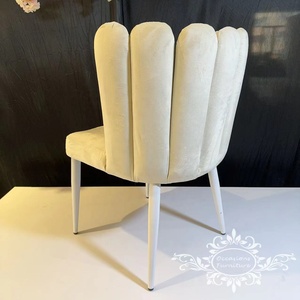 Handmade White <strong>Velvet</strong> <strong>Dining</strong> <strong>Chairs</strong> for Home Hotel Banquet Wedding Events Durable Stainless Steel Furniture Outdoor Living Room - Product Image 6