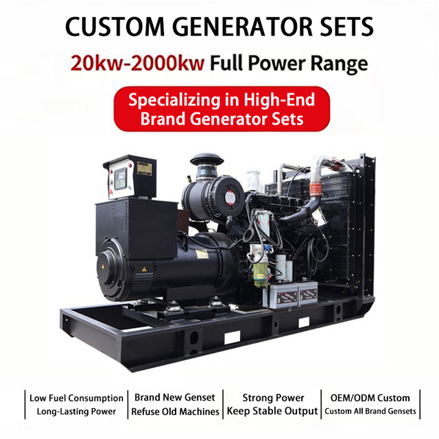Cummins Engine Diesel Power Genset Open Silent Type Generator Set 30KVA to 1500KVA for Industrial Backup Power Engine Generators
