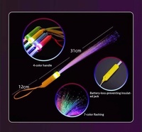 Bâton LED en fibre optique en plastique, à trois niveaux de fréquence variable, alimenté par piles, pour stand de rue, marché nocturne, fête, KTV