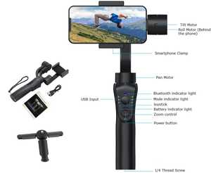 Vendita calda S5B palmare stabilizzatore 3 assi anti-shake fotocamera stabilizzatore per Video Vlog riprese con treppiede