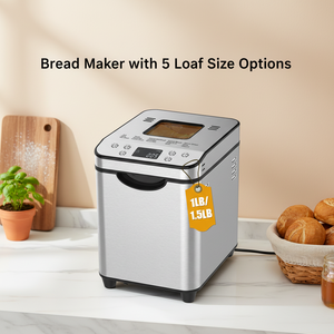 SOHEF Machine à pain arabe et à pizza électrique 700W, capacité 2,5 lb, pour usage domestique, avec fonction de départ différé, maintien au chaud et croûte personnalisable - Product Image 1
