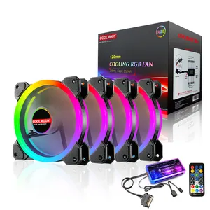 COOLMOON superventas ventilador de ordenador personalizado Sunshine ventilador de refrigeración PC Kit Gaming 6PIN RGB ventilador 120mm usado con controlador