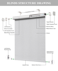 Bluetooth thông minh Tổng số màn lăn màu và rèm cho trong nhà cửa sổ cơ giới cho phòng khách nhà phòng ngủ đầy đủ bóng - Product Image 3