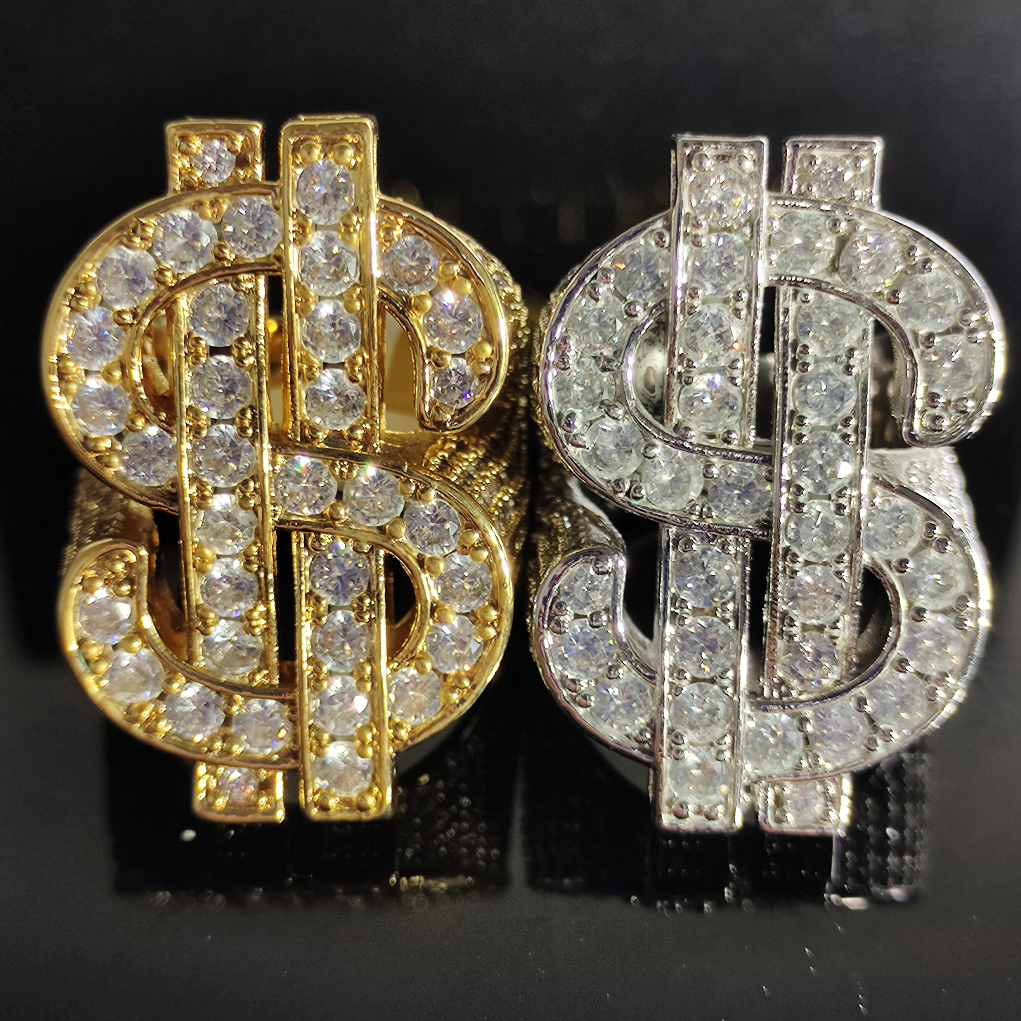 18K黄金最畅销的零售新的美元符号戒指高品质美元符号戒指| Alibaba.com