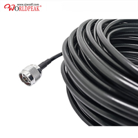 Câble coaxial RF personnalisé RG58 avec connecteur mâle N plaqué argent vers connecteur femelle N traversant, connecteur RF à sertir, câble de raccordement
