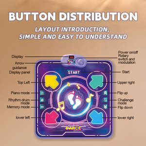 <span class=keywords><strong>Tapis</strong></span> de jeu <span class=keywords><strong>interactif</strong></span> sans fil pour musique électronique, danse, jeu <span class=keywords><strong>musical</strong></span>, <span class=keywords><strong>tapis</strong></span> de jeu portable avec lumière LED pour enfants - Product Image 4