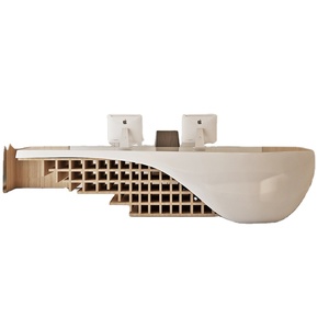 QTZ19 Escritorio de oficina único Mostradores delanteros de lujo Muebles de oficina personalizados Mostrador de recepción moderno Diseño Mostrador de recepción blanco - Product Image 4