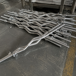 <span class=keywords><strong>Barre</strong></span> d'haltères en acier massif durable de 1,2 m à 2,2 m, manchons de 50 mm, chromée, avec système de verrouillage latéral à vis, poids professionnel de 5 kg à 16 kg - Product Image 6