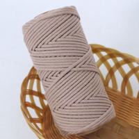 Cordón de Macramé de Algodón Trenzado Suave y Ecológico de 5 mm y Alta Tenacidad en 59 Colores para Bolsos de Ganchillo, Prendas de Vestir, Decoración del Hogar y Zapatos
