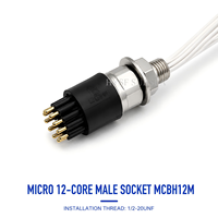 Connecteur Électrique Étanche HYSF SUBSEA MCBH12M 12 Broches Mâle pour Passage par Cloison, en Aluminium, pour Alimentation Sous-Marine (FPC)