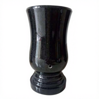 Vases à fleurs de cimetière personnalisables en granit noir absolu de style européen moderne pour pierres tombales avec services de gravure