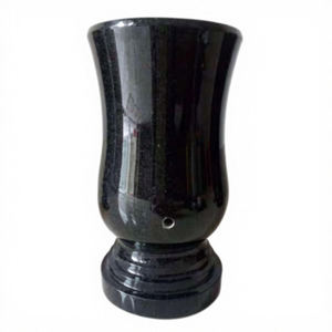 Vases à fleurs personnalisables en granit noir absolu moderne pour pierres tombales - Product Image 4