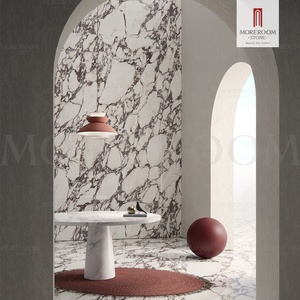 Lastra in <span class=keywords><strong>Pietra</strong></span> Sinterizzata Calacatta Viola Lucida <span class=keywords><strong>di</strong></span> Lusso, Viola, <span class=keywords><strong>per</strong></span> Pareti e Pavimenti, Uso Esterno e Interno (Sala da Pranzo e Soggiorno) - Product Image 3