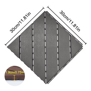 Baldosas de <span class=keywords><strong>PVC</strong></span> con cubierta entrelazada, <span class=keywords><strong>suelo</strong></span> de plástico para exteriores autoinstalable, antideslizante, impermeable para balcón, renovación de patio - Product Image 4