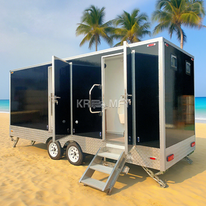 Salle de bain mobile de luxe authentique 2025 à 5 postes, toilettes portables, remorque de toilettes - Product Image 5