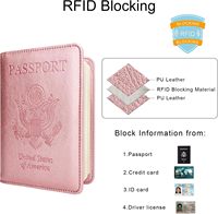 Porta Pasaportes para Viaje, Funda Protectora RFID para Pasaporte, Cartera para Mujer y Hombre, Funda de Cuero PU para Pasaporte, Tarjetero con Bolígrafo