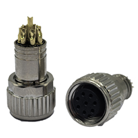 Conectores Circulares Industriales Serie M8 con Codificación A, 8 Pines, Hembra, 8mm, Enchufe de Aviación Recto, IP67 Impermeable